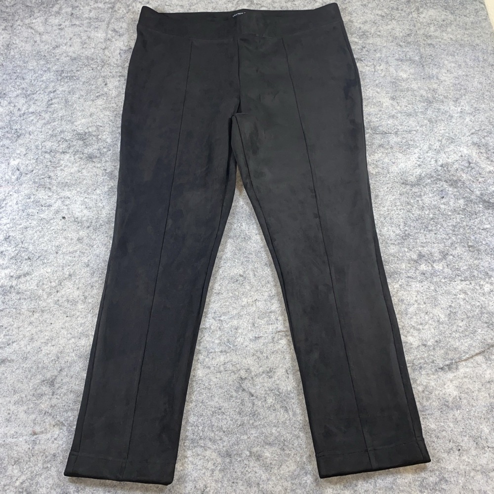 Andrew Marc Pants Women's XL Black Skinny High Rise Pull On Faux Suede Shaping